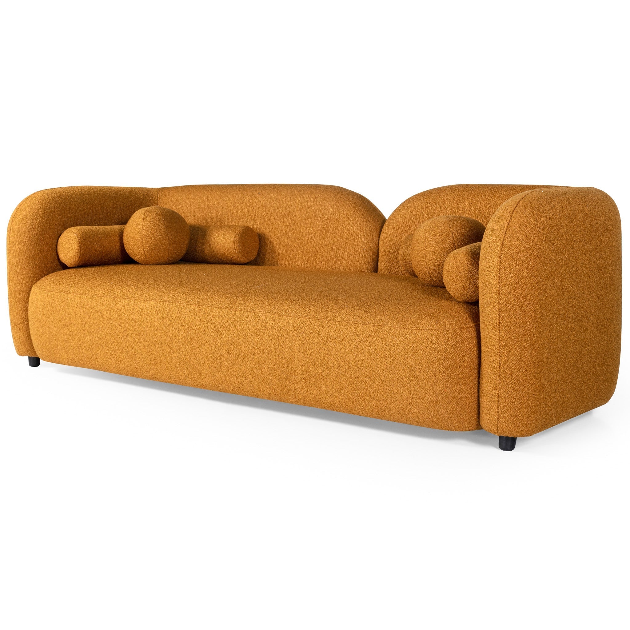 Bodrum Dark Yellow Boucle Curved Sofa