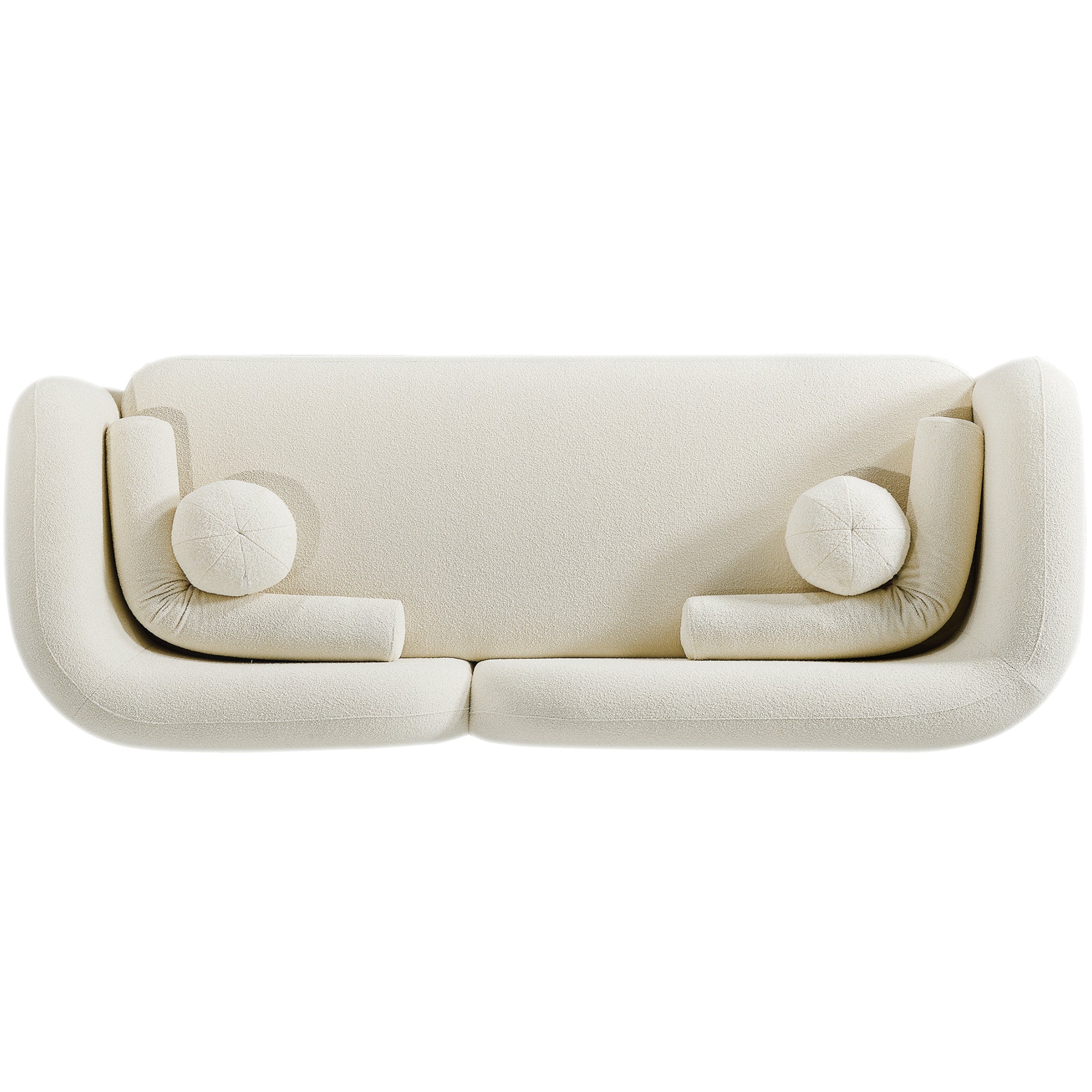 Bodrum Ivory Boucle Curved Sofa