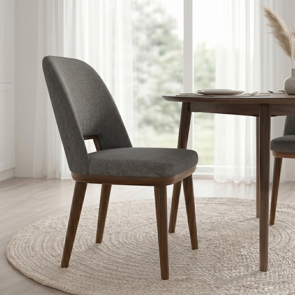 Bonney Dark Grey Fabric Dining Chair - Set of 2