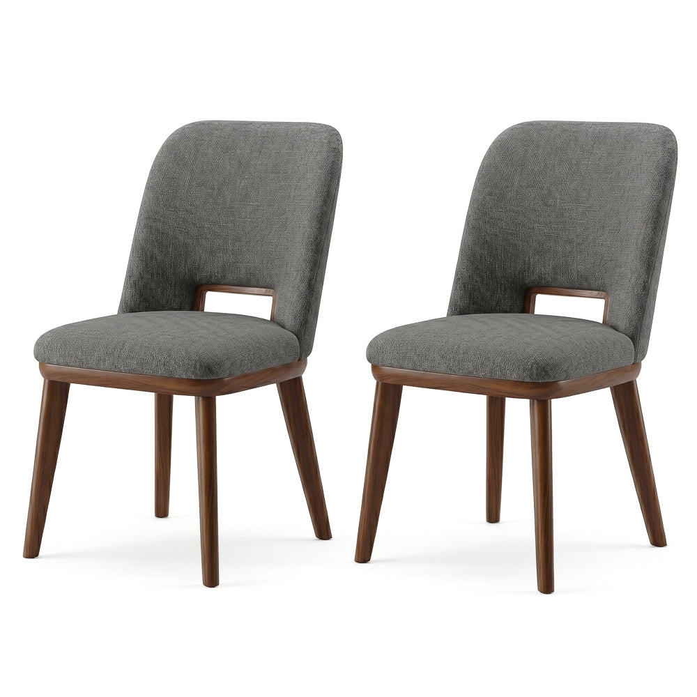 Bonney Dark Grey Fabric Dining Chair - Set of 2