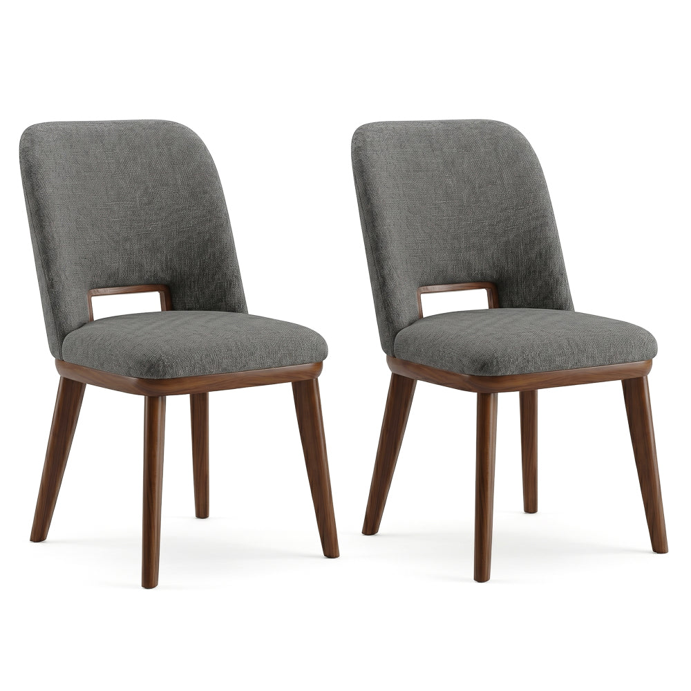 Bonney Dark Grey Fabric Dining Chair - Set of 2