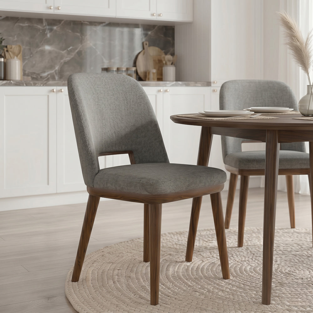 Bonney Light Grey Fabric Dining Chair Set of 2