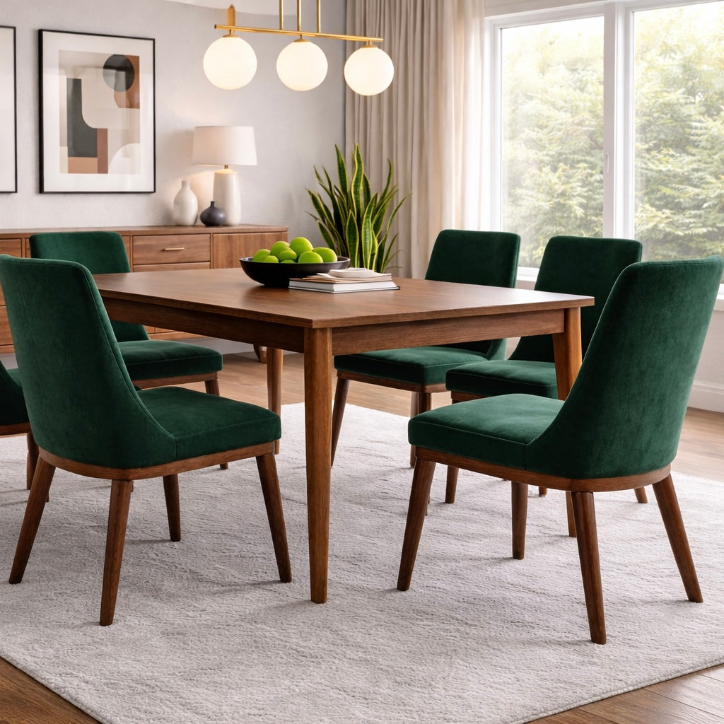 Brighton Emerald Green Velvet Dining Chair - Set of 2