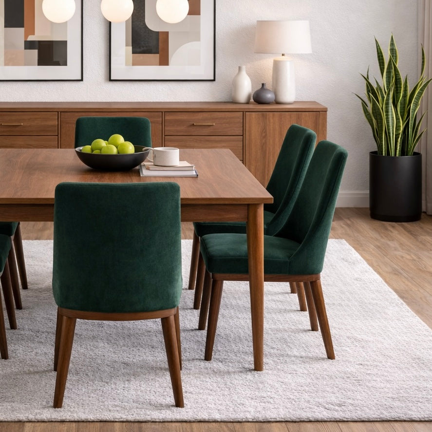 Brighton Emerald Green Velvet Dining Chair - Set of 2