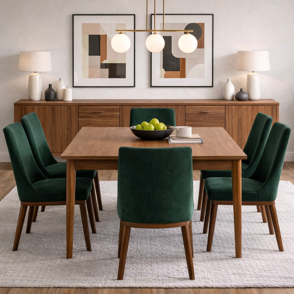 Brighton Emerald Green Velvet Dining Chair - Set of 2
