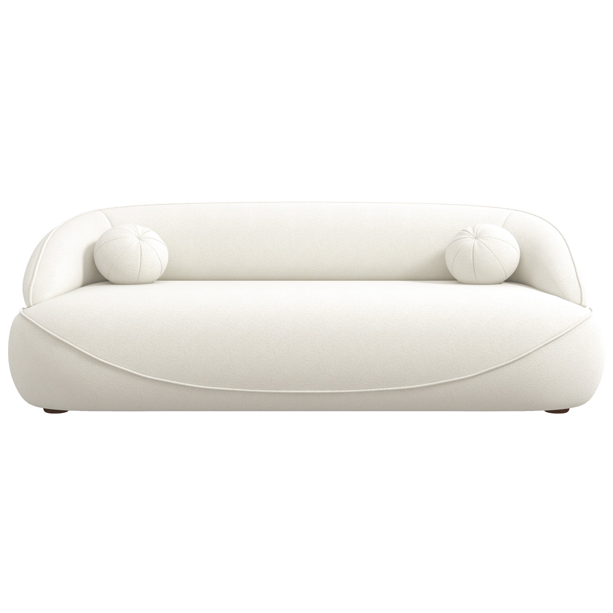 Brody White Boucle Fabric Sofa