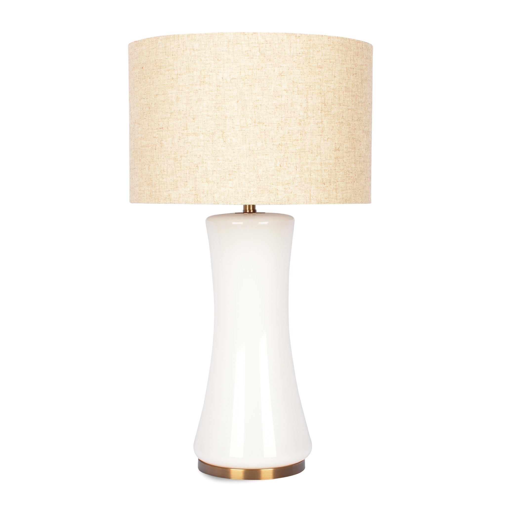 Cascade Glass Lamp Golden Base Off White Glass Table Lamp