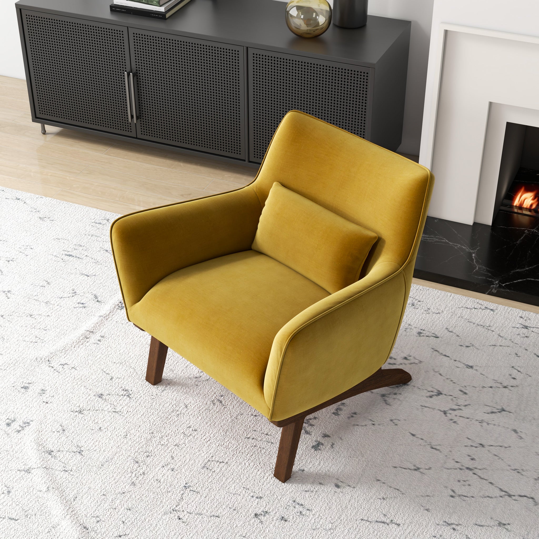 Casper Gold Velvet Lounge Chair