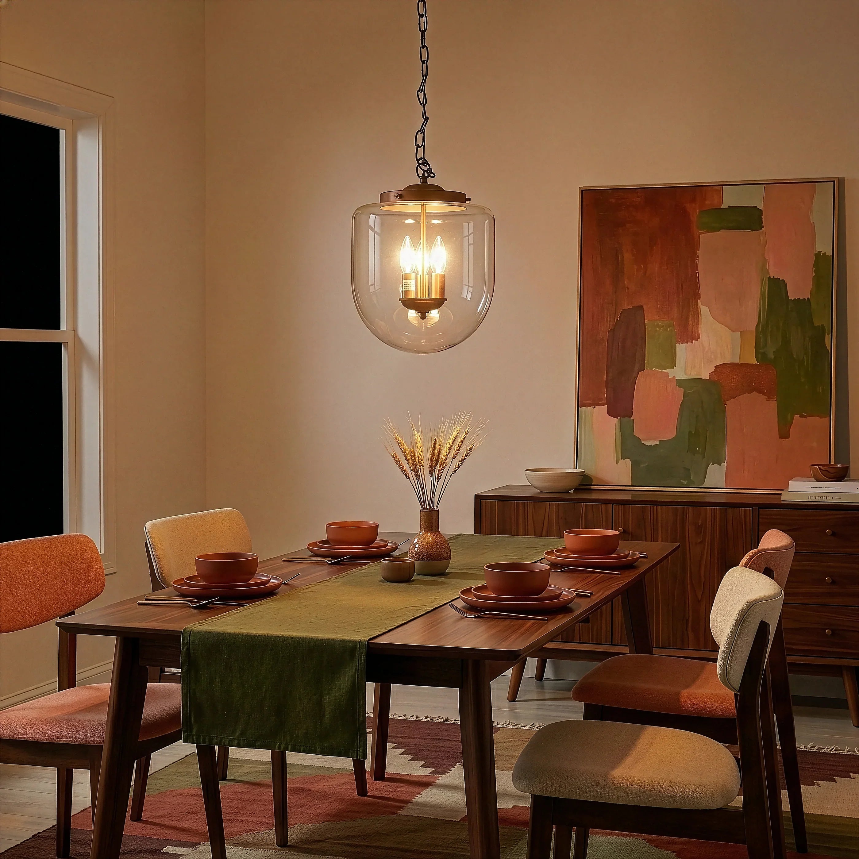 Clarity Pendant Lamp - Coarse Gold - Clear Glass