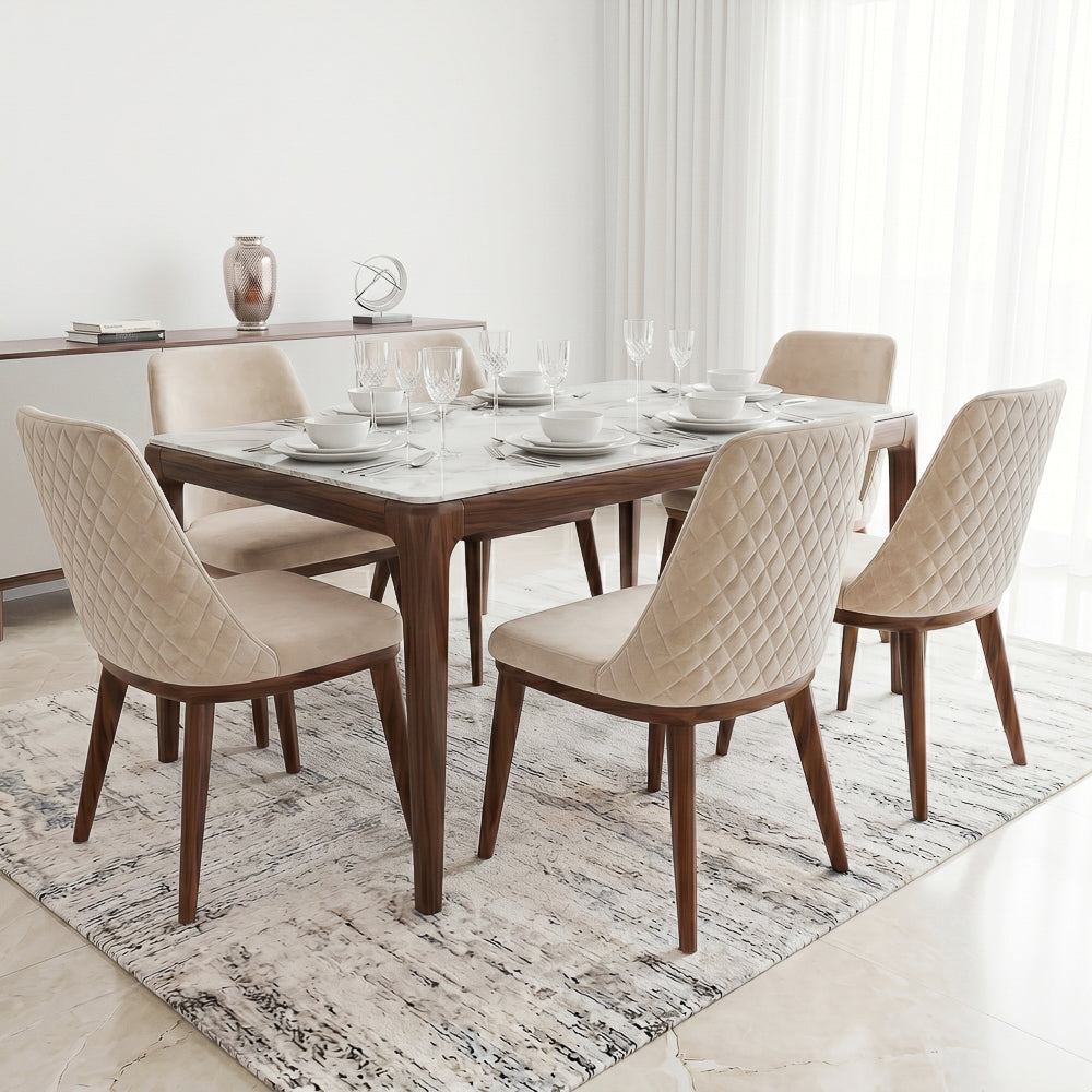 Cloud Beige Velvet Dining Chair - Set of 2