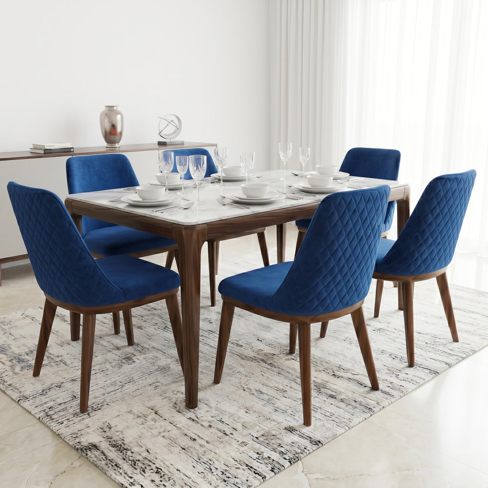 Cloud Navy Blue Velvet Dining Chair - Set of 2