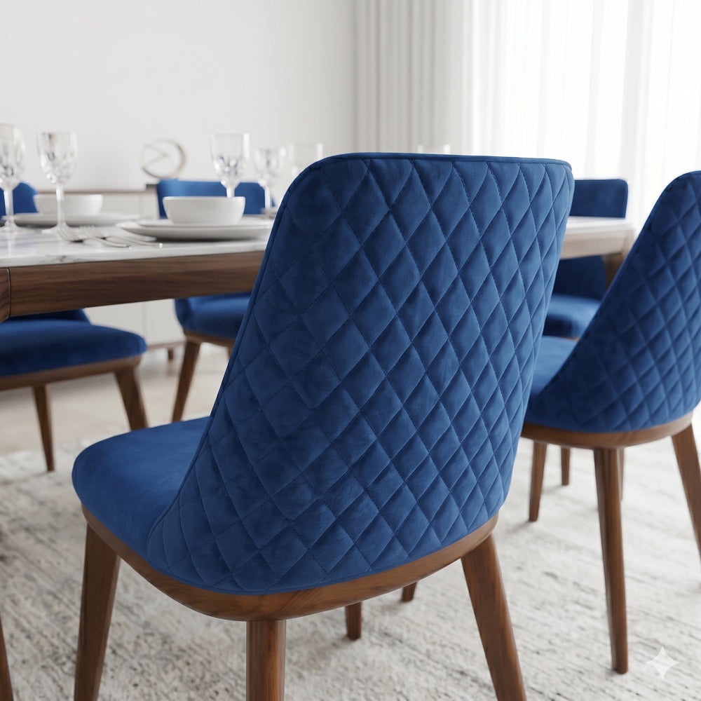 Cloud Navy Blue Velvet Dining Chair - Set of 2