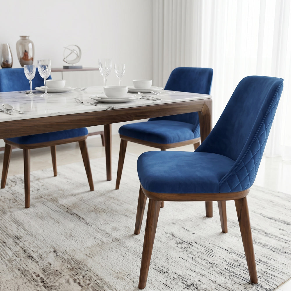 Cloud Navy Blue Velvet Dining Chair - Set of 2