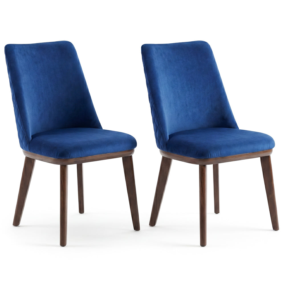 Cloud Navy Blue Velvet Dining Chair - Set of 2