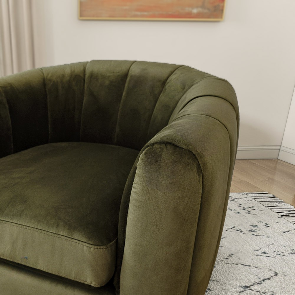 Covington Green Velvet Swivel Chair