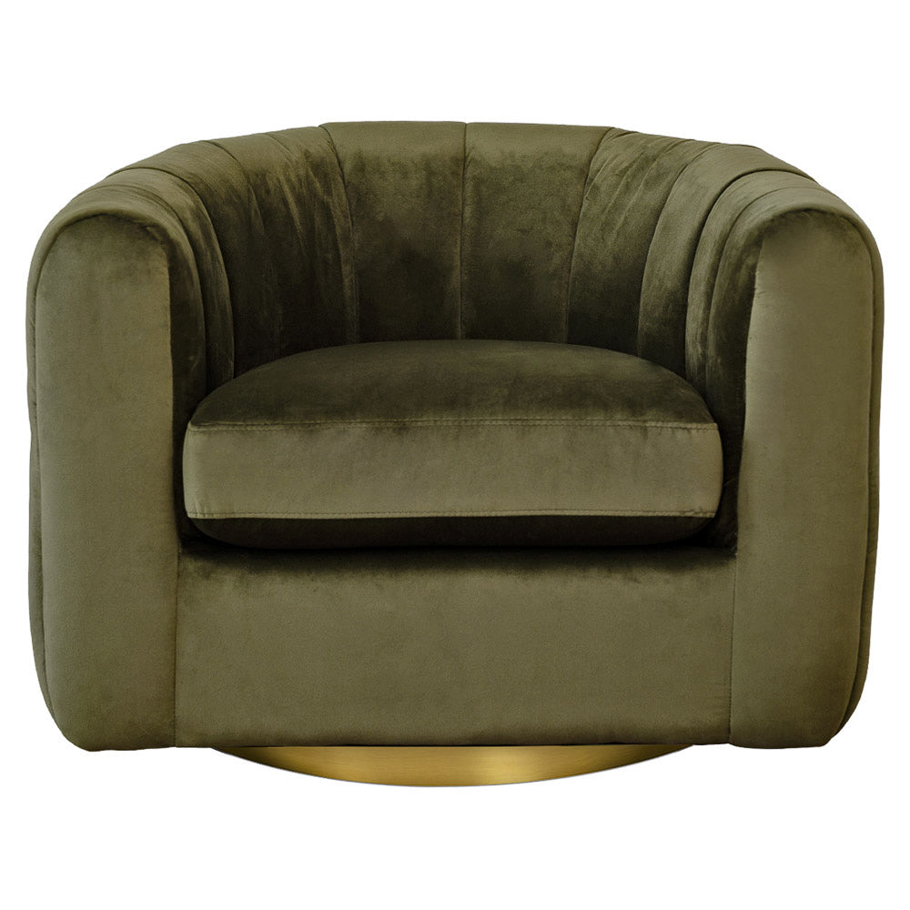 Covington Green Velvet Swivel Chair