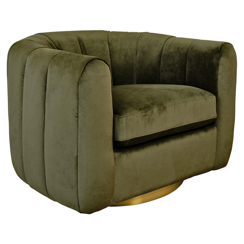 Covington Green Velvet Swivel Chair