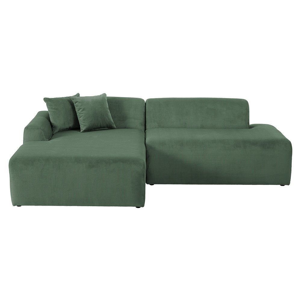 Dexter Green Corduroy Sectional Left Facing Chaise