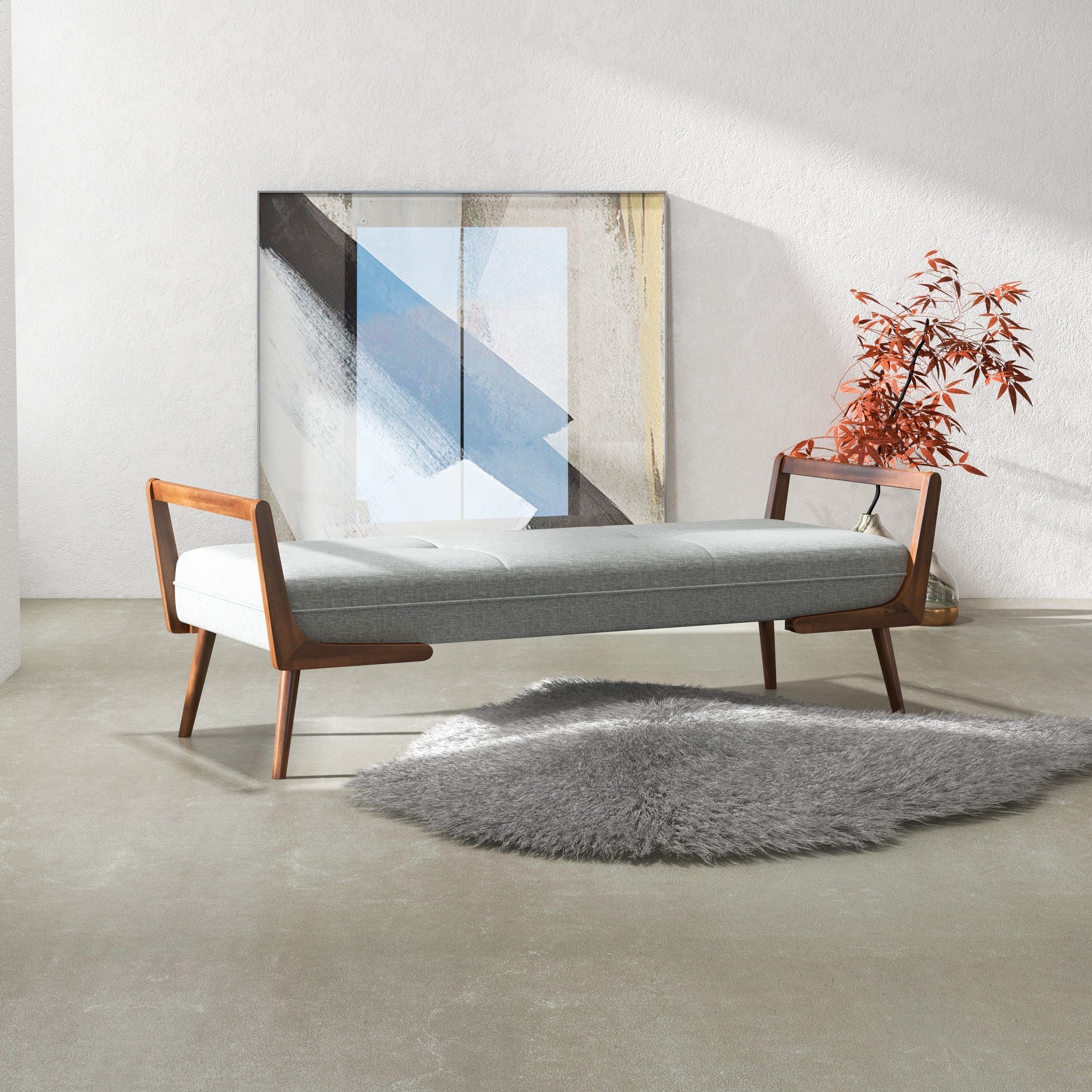 Dresden Grey Fabric Bench