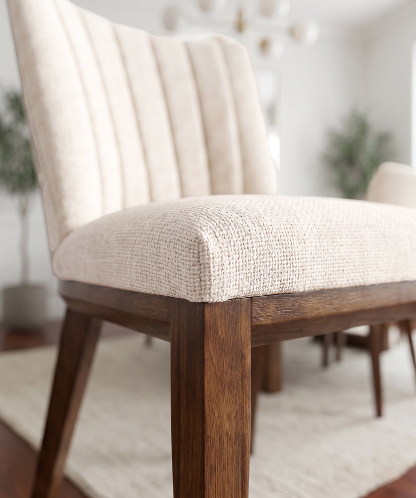 Elm Beige Fabric Dining Chair - Set of 2