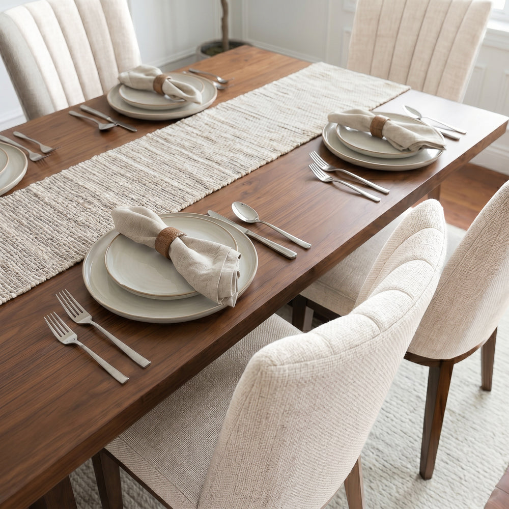 Elm Beige Fabric Dining Chair - Set of 2