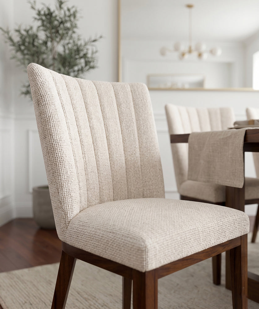 Elm Beige Fabric Dining Chair - Set of 2