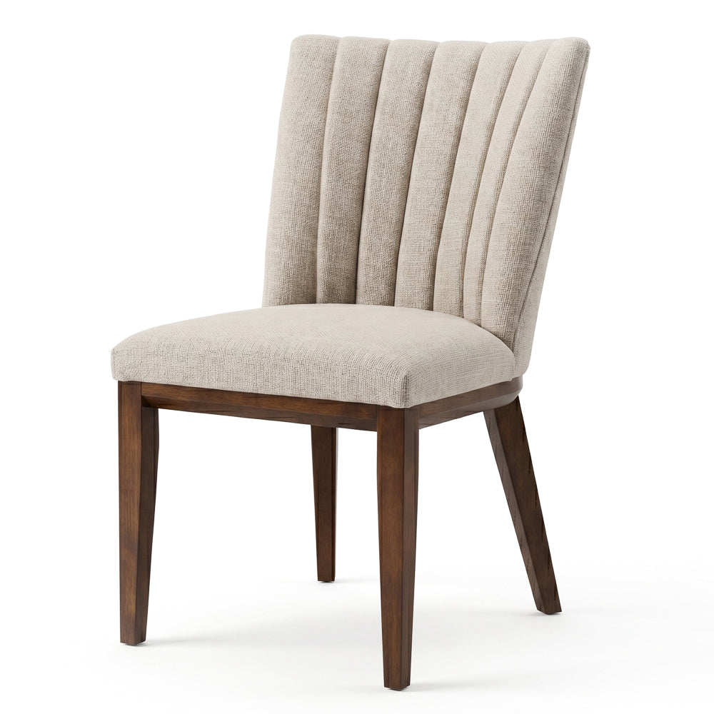 Elm Beige Fabric Dining Chair - Set of 2