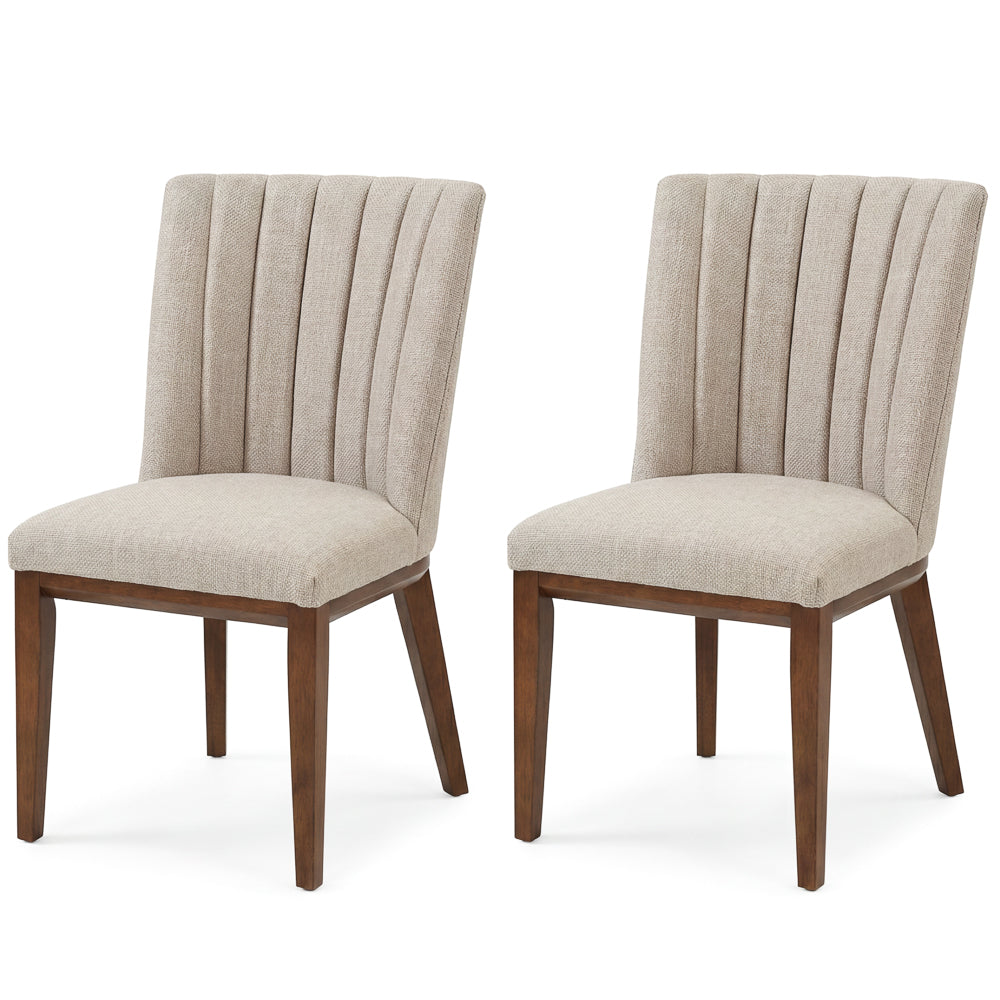 Elm Beige Fabric Dining Chair - Set of 2