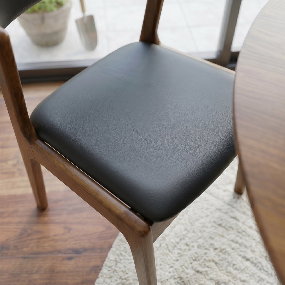 Elsa Black Leather Dining Chair - Set of 2