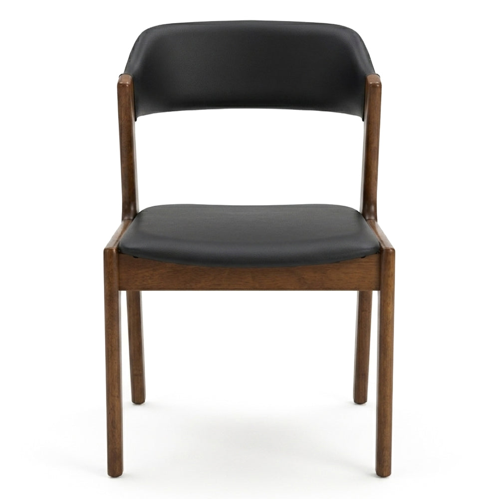 Elsa Black Leather Dining Chair - Set of 2