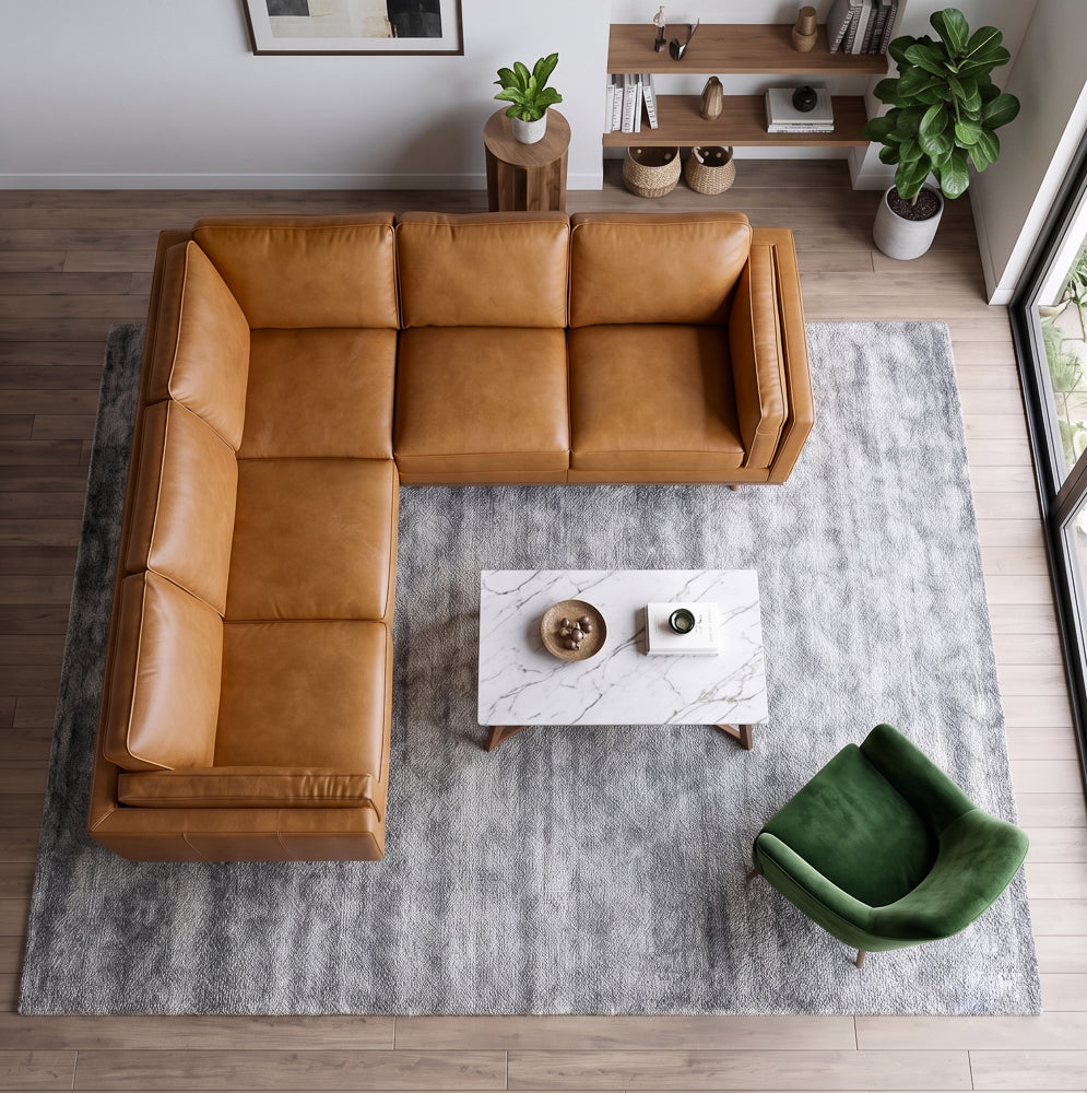 Ernest Tan Leather Corner Sofa