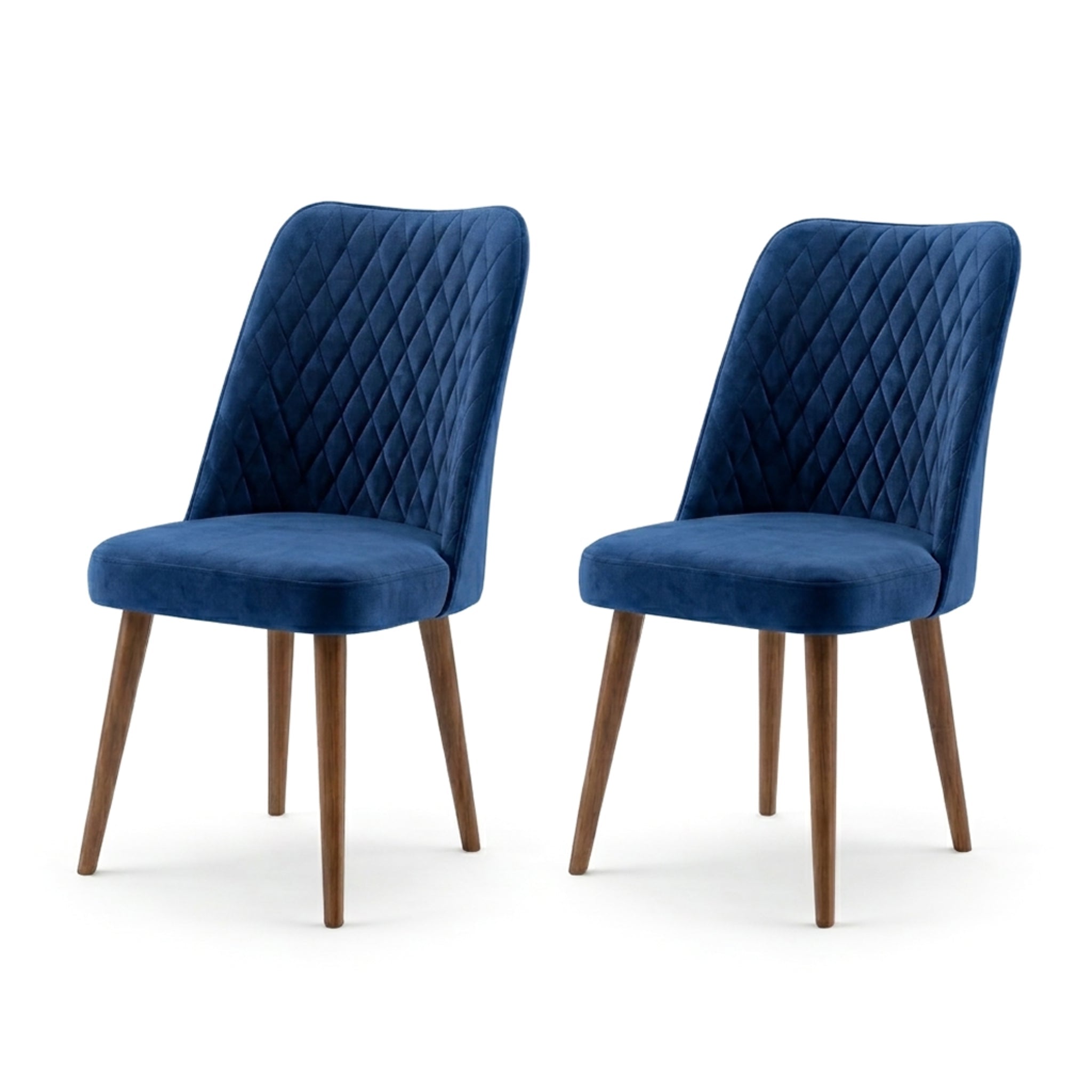 Evette Mid Century Modern Navy Blue Dining Chair - Set of 2