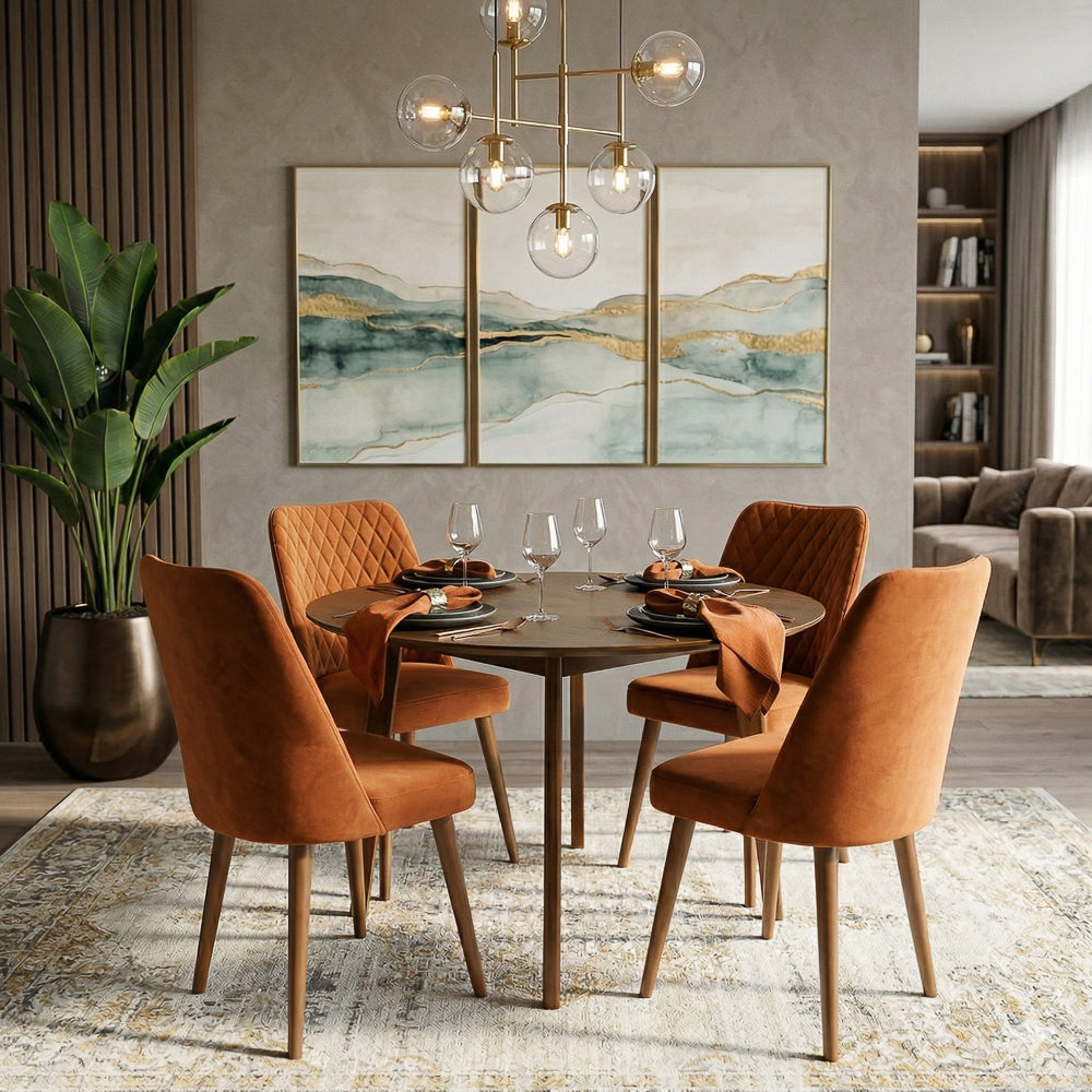 Evette Mid Century Modern Burnt Orange Dining Chair - Set of 2
