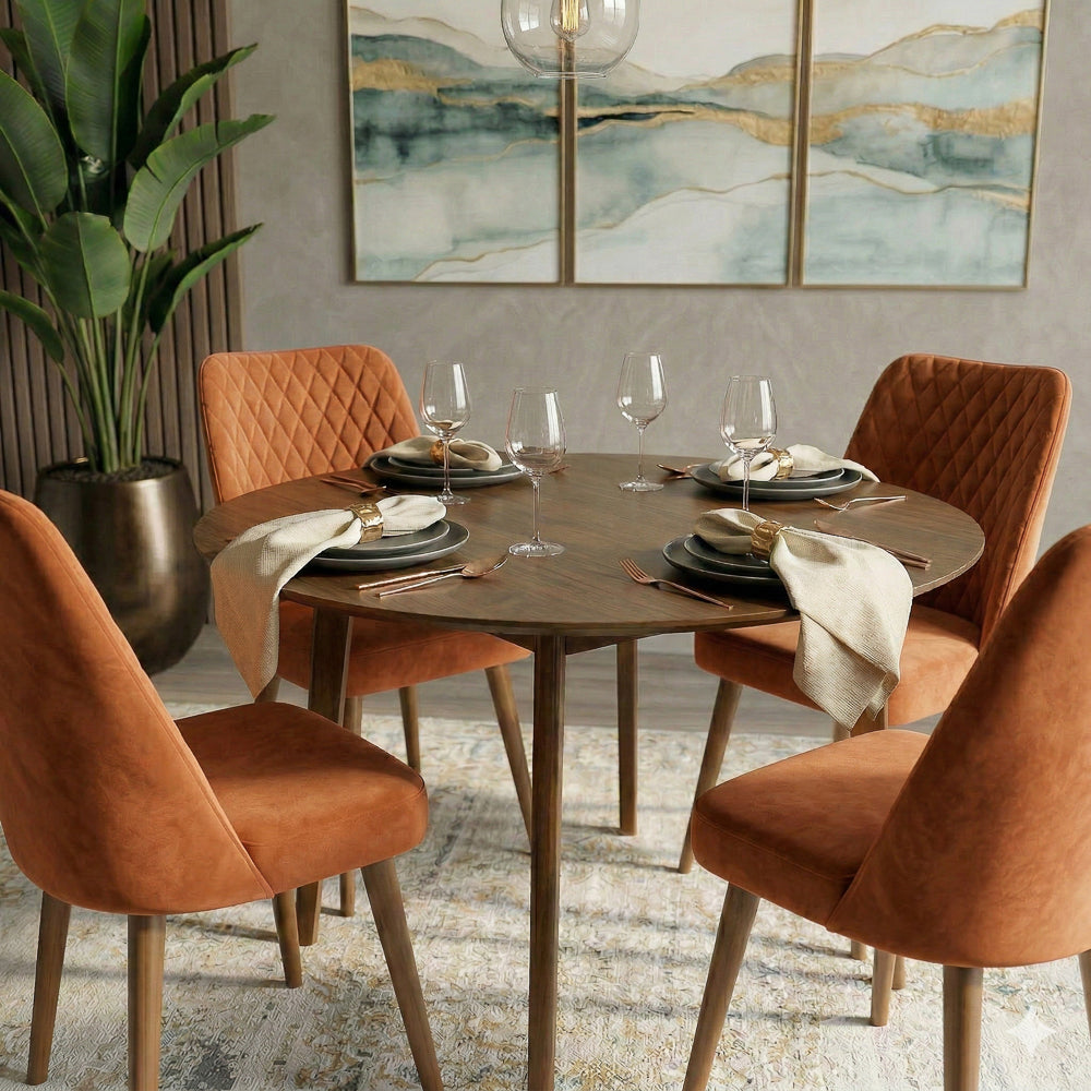 Evette Mid Century Modern Burnt Orange Dining Chair - Set of 2