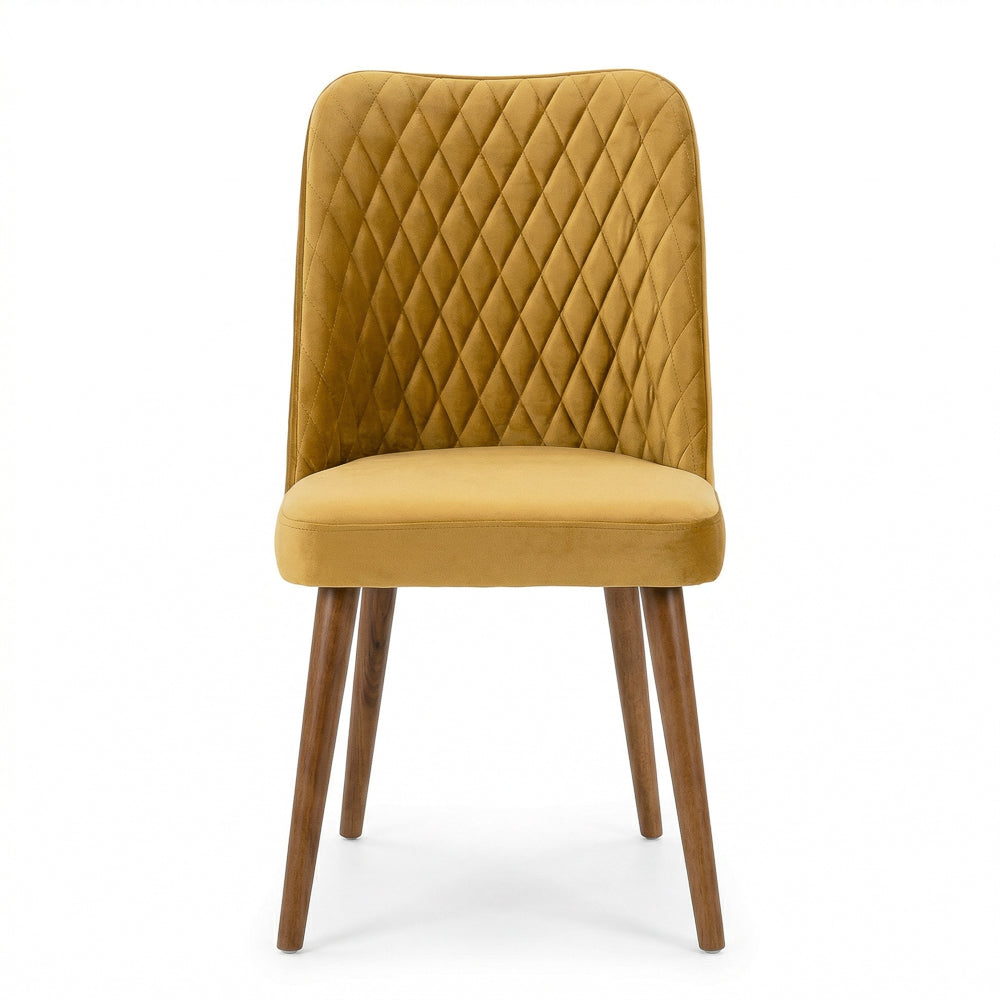 Evette Mid Century Modern Gold Dining Chair - Set of 2