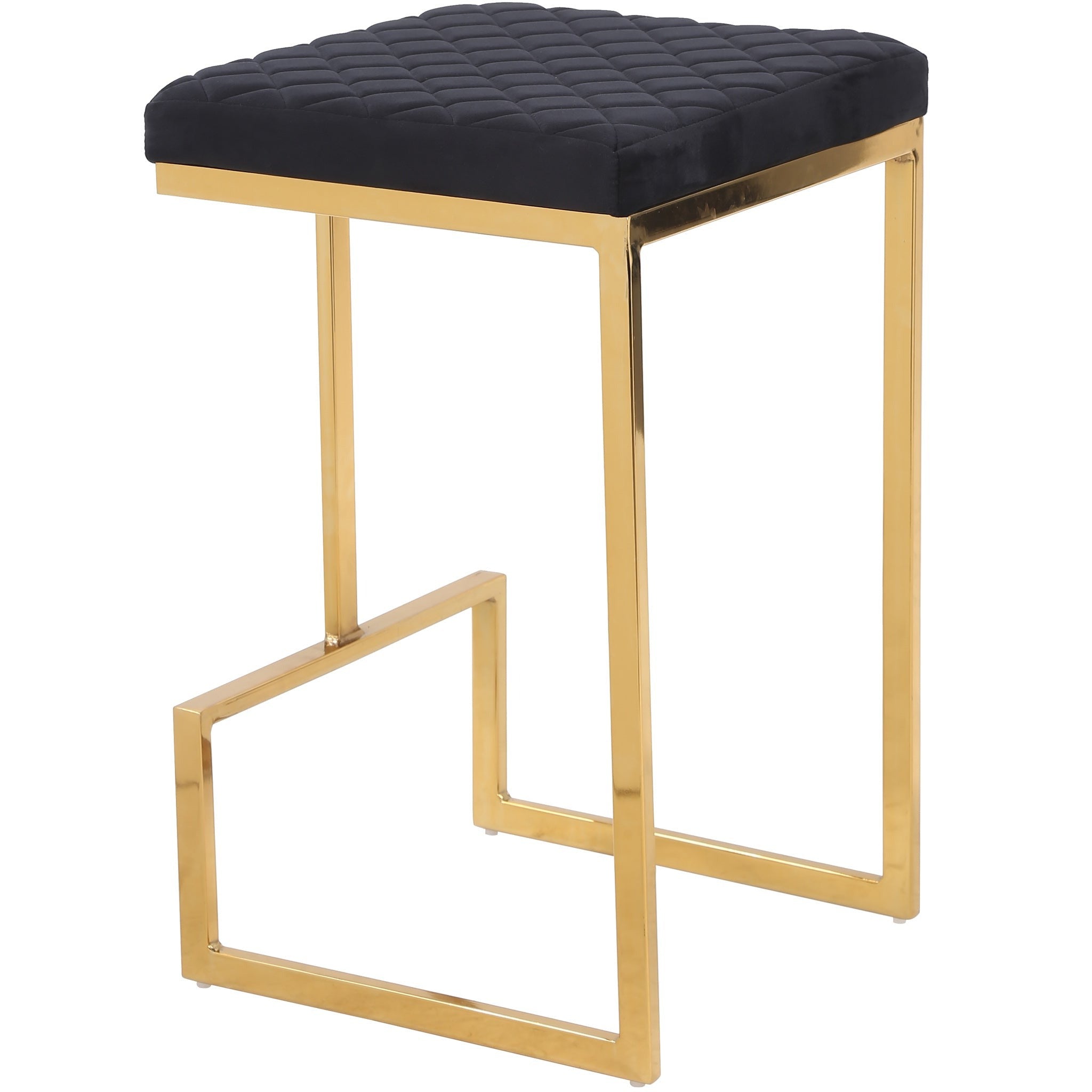 Felicia Black Velvet Counter Stool