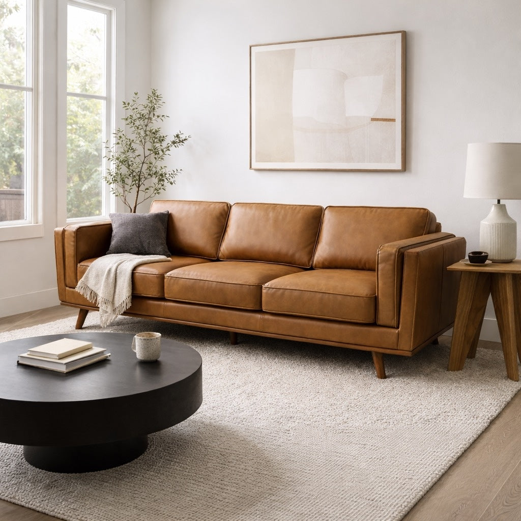 Ferre Tan Genuine Leather Sofa