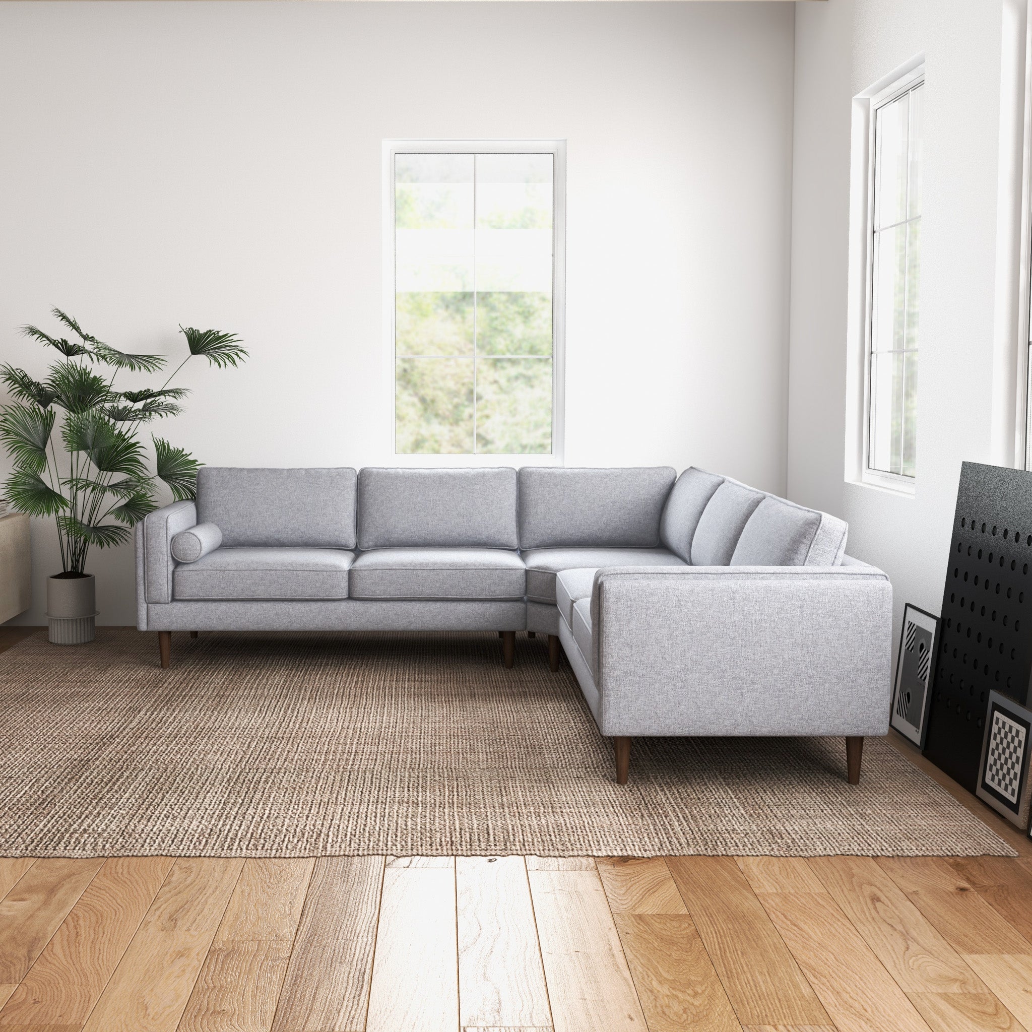 Fordham Symmetrical Corner Sofa - Light Gray