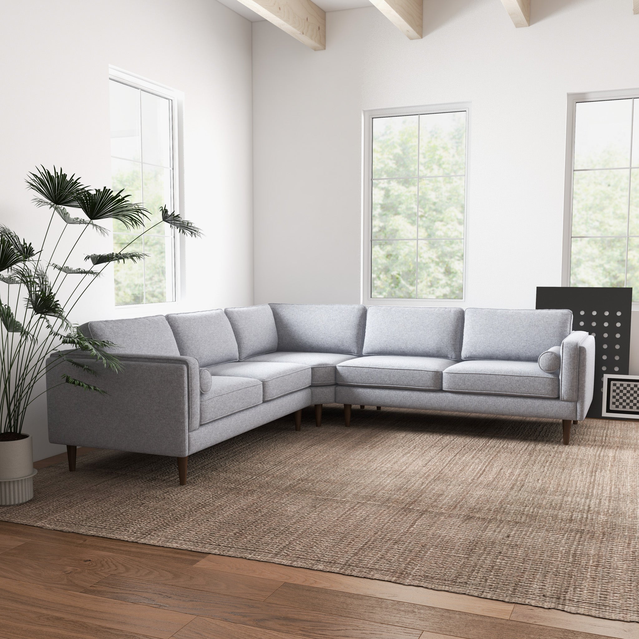 Fordham Symmetrical Corner Sofa - Light Gray