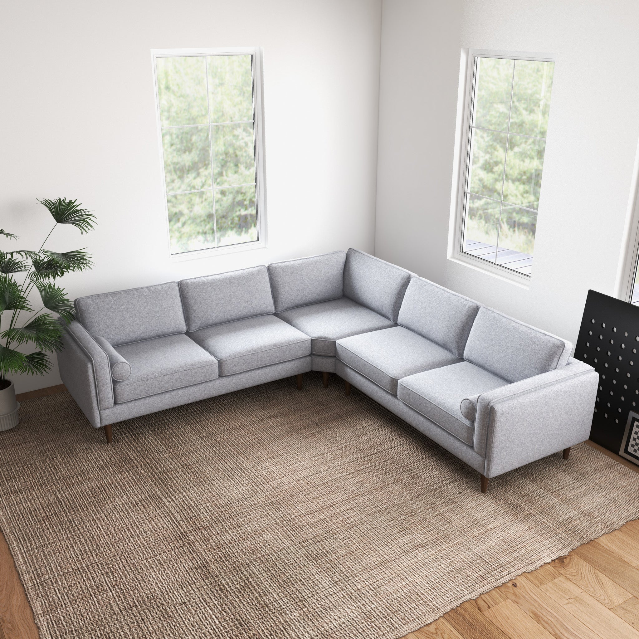 Fordham Symmetrical Corner Sofa - Light Gray