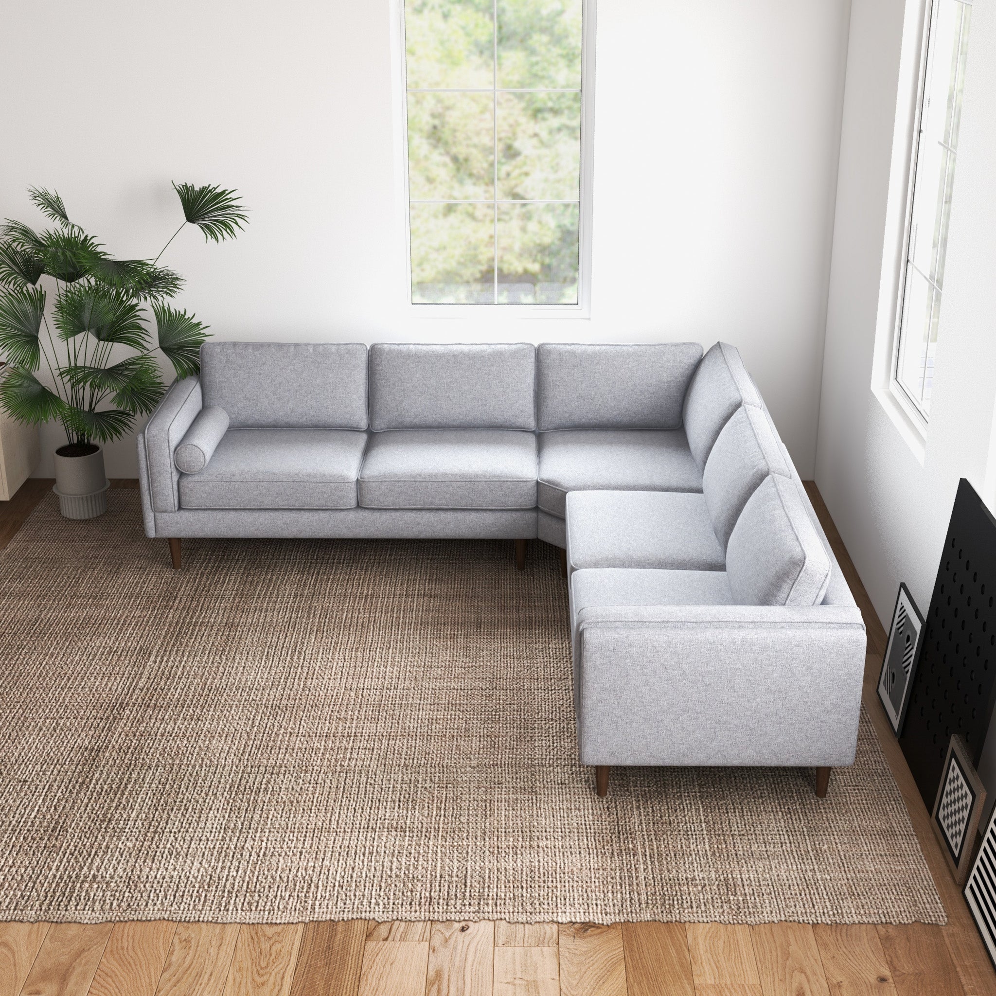 Fordham Symmetrical Corner Sofa - Light Gray