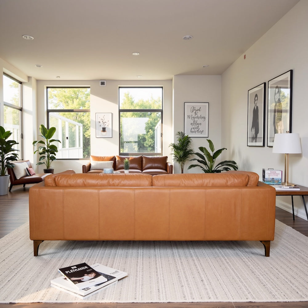 Georgia Tan Leather Sofa