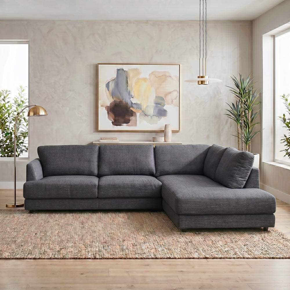 Glendale Grey Fabric L-Shaped Right Sectional Sofa