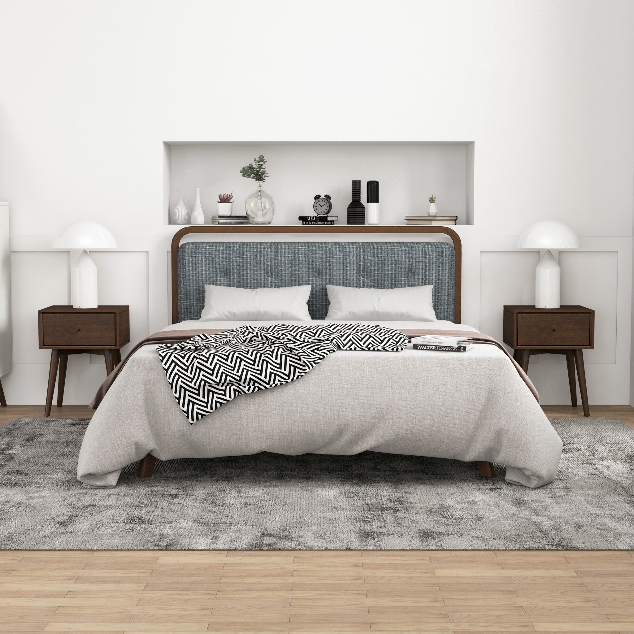 Hayes Solid Wood Nightstand Walnut