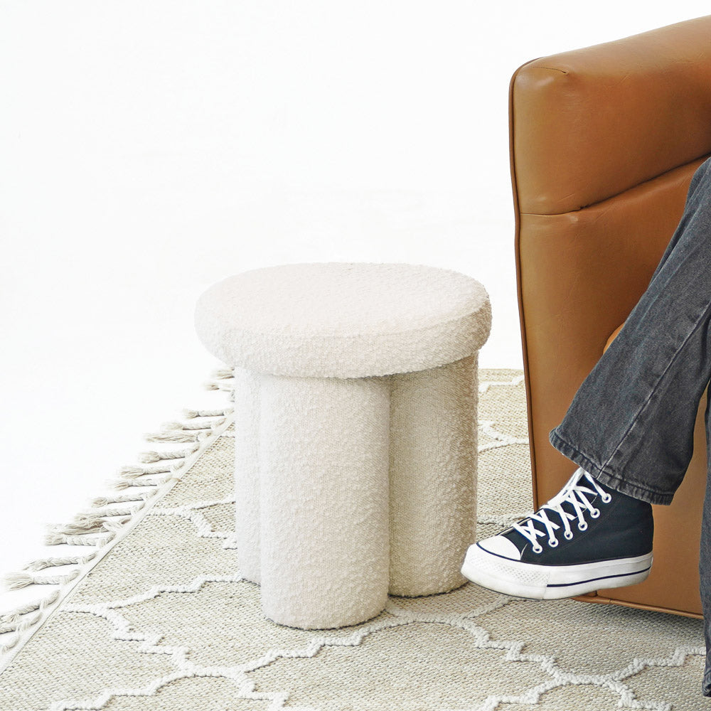 Hico Stool - Ivory Boucle