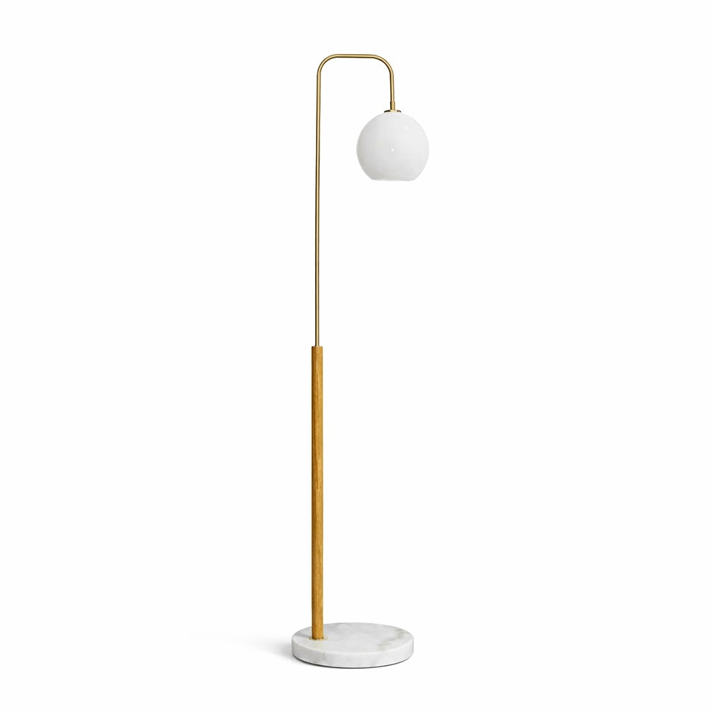 Icarus White Lampshade Floor Lamp - White