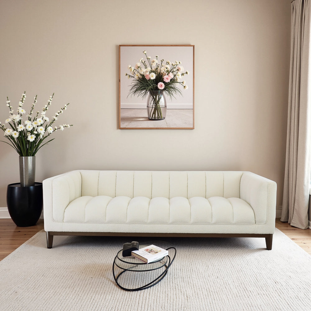 Jersey White Boucle Sofa