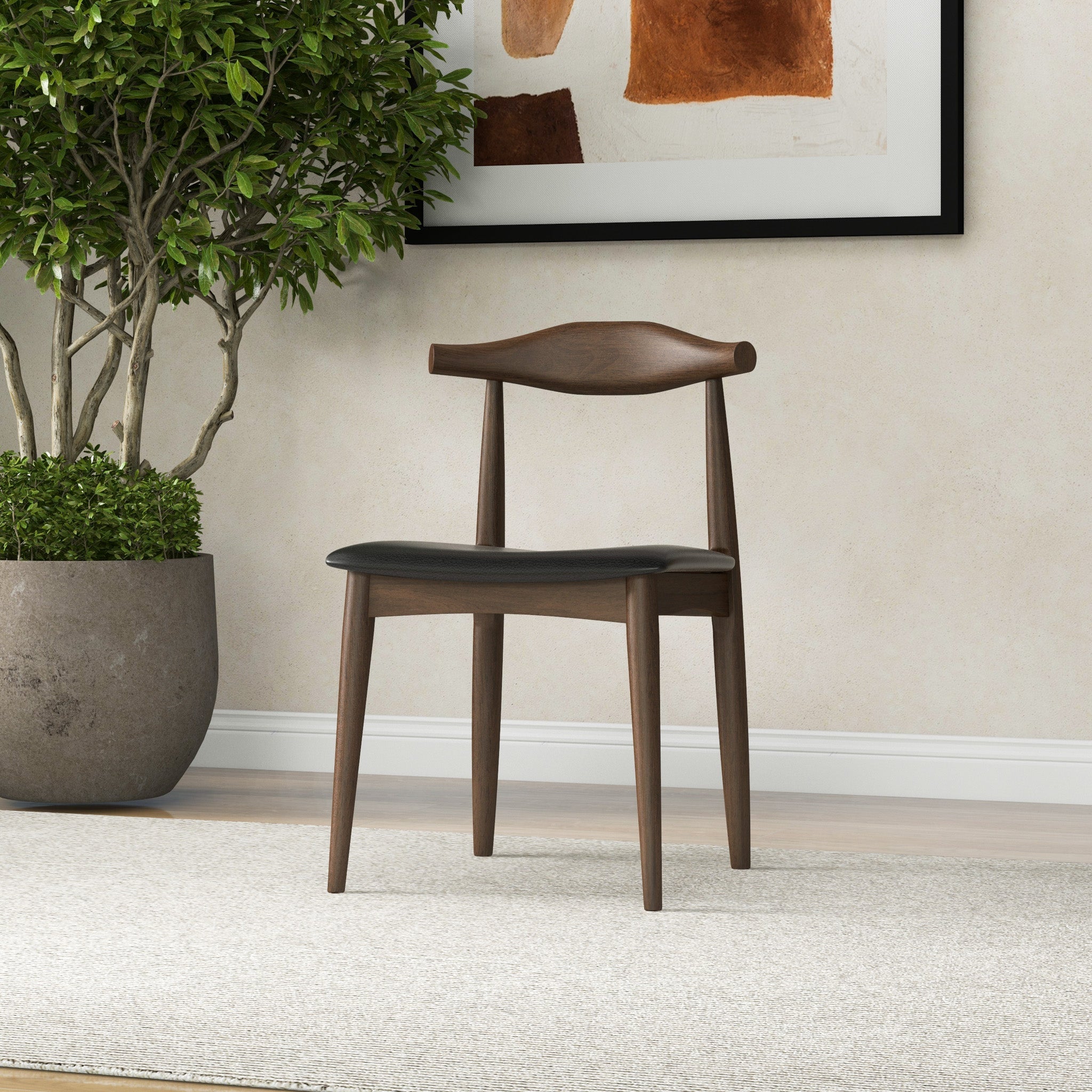 Juliet Dining Chair Black Vegan Leather - Set of 2