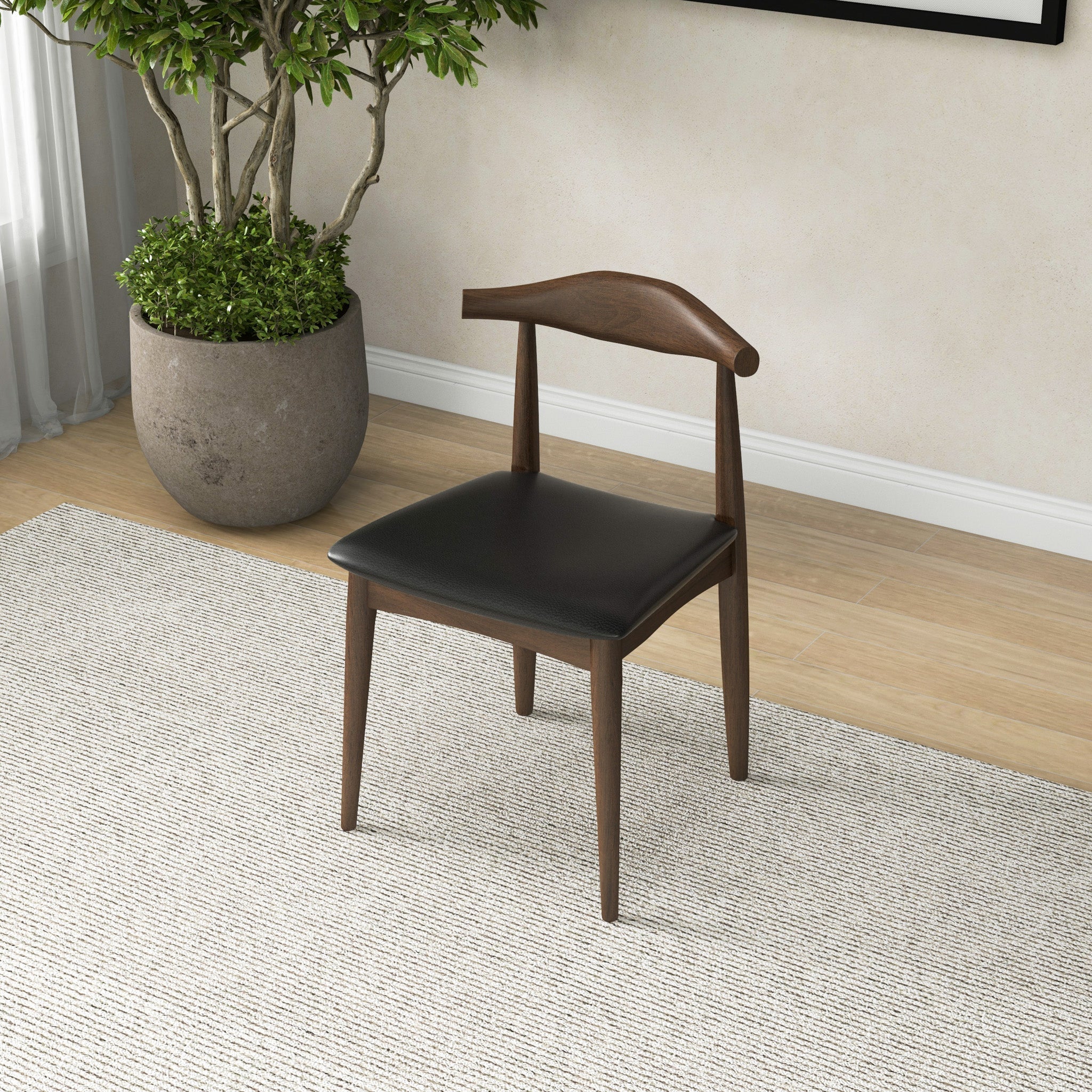 Juliet Dining Chair Black Vegan Leather - Set of 2