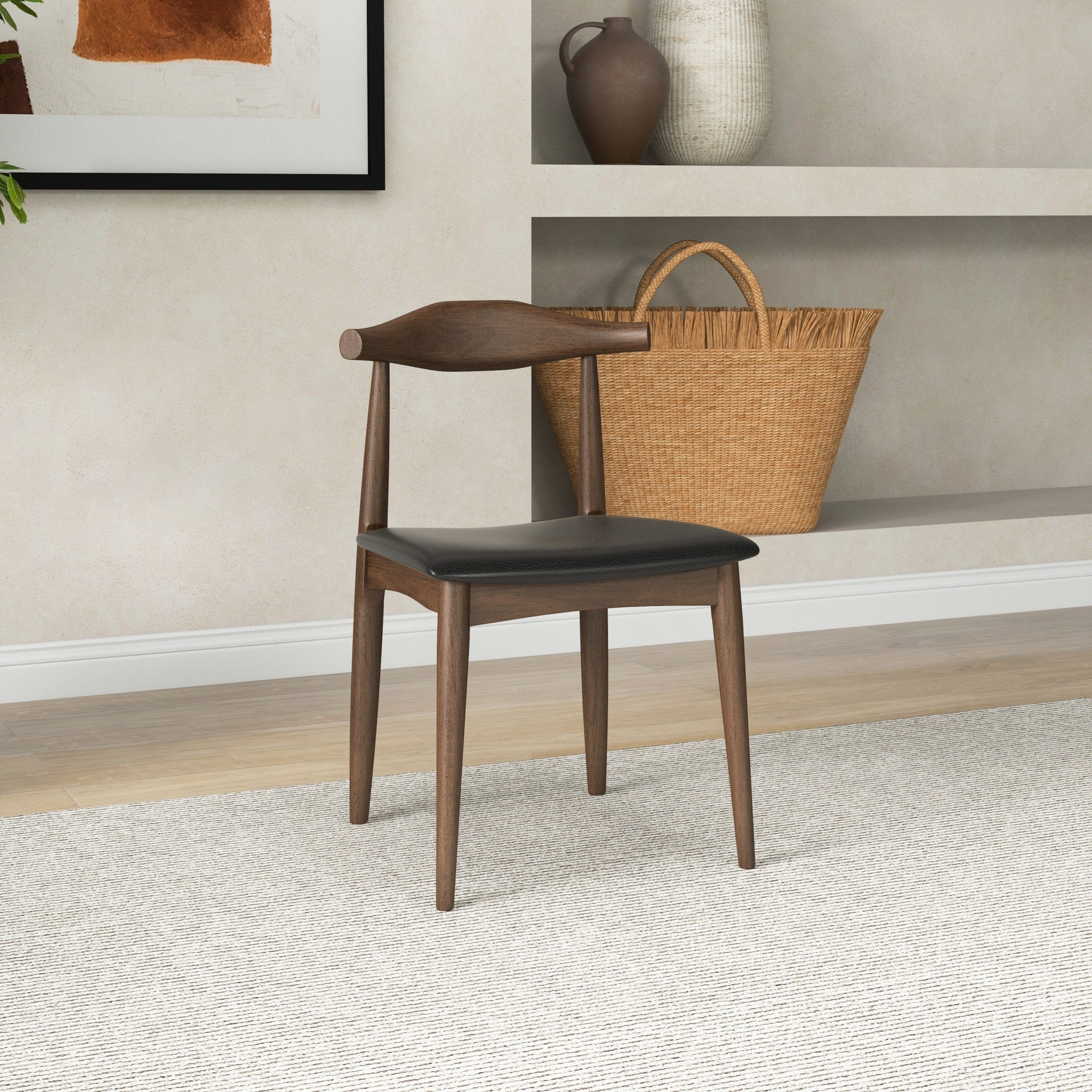 Juliet Dining Chair Black Vegan Leather - Set of 2